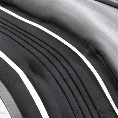 Gray King Microfiber 7-Piece Comforter Set with Decorative Pillows