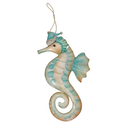 Beachcombers 8.5" METAL SEAHORSE with HAT ORNAMENT - image 1 of 1