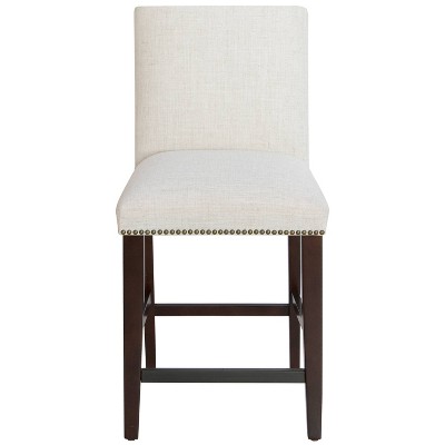 Nail Button Counter Height Barstool in Linen Cream - Skyline Furniture