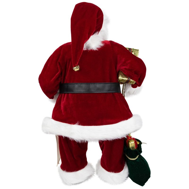 Northlight 24" Red and White Traditional Standing Santa Claus Christmas Figure with Name List, 5 of 6
