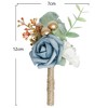 Flowers Corsage ,Artificial Corsage Simulation Flowers Woman Bride Groomsmen Corsage Wedding Flowers Rose Accessories for Wedding Party ,Blue - 4 of 4