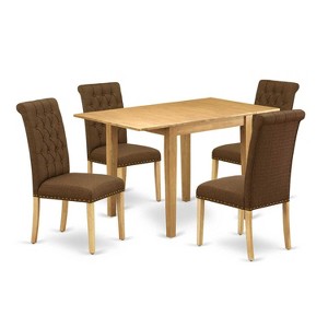 HomeStock 5-Pc Natural Oak Finish Solid Wood Top - Dining Room Set - Seats 4 - 1 of 4