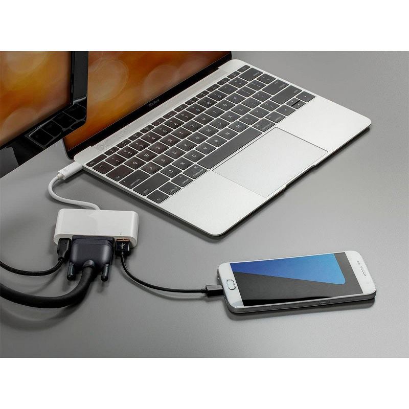 Monoprice USB-C DVI Multiport Adapter - White, With USB 3.0 Connectivity & Mirror Display Resolutions Up To 1080p @ 60hz - Select Series, 5 of 6