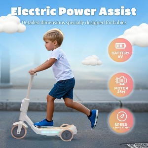 LOVSON 2-in-1 Kids' Balance Scooter with Rear LED Lights and Spray Feature Features a wide footboard and PU tires to protect floors Suitable - 1 of 4
