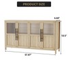 Orieon 55" Farmhouse Buffet Cabinet with Glass Doors, Rustic Sideboard for Dining Room Storage, Natural Wood - 4 of 4