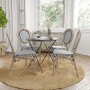 Merrick Lane Mael Set of Four Stacking Thonet Bistro Style Chair with Textilene Seat and Bamboo Finished Metal Frame for Indoor/Outdoor Use - 2 of 4