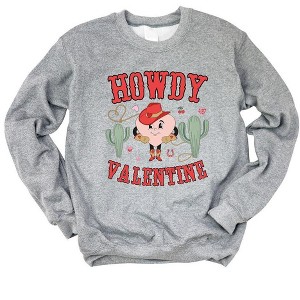 Simply Sage Market Women's Graphic Sweatshirt Howdy Valentine Heart - 1 of 3