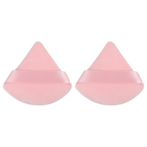 Unique Bargains Soft Triangle Puff Loose Powder Blender Beauty Makeup Tool  Short Plush Pink 6 Pcs