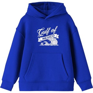 Gulf of Mexico Black and White Wave Youth Long Sleee Hoodie - 1 of 3