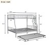 Full XL Over Queen Metal Bunk Bed with Trundle Black - 4 of 4