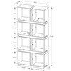 TOAOTBNBO 8 Cube Bookshelf with Storage Cabinet, Upright Bookcase with Polish Finish Display Freestanding Book Shelf for Home, White - 3 of 4