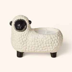 Sheep Ceramic Bergamot Scented Jar Candle Cream 3.5oz - Woolrich x Target - 1 of 3