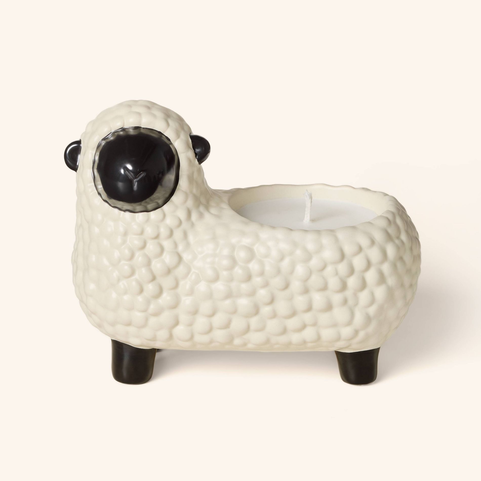 Sheep Ceramic Bergamot Scented Jar Candle Cream 3.5oz - Woolrich x Target