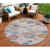Blush Blue And Taupe Geometric Washable Indoor Outdoor Area Rug - 2 of 4