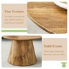 25.6" Round Natural Wood Grain MDF Coffee Table with Elegant Surface Design - 2 of 3