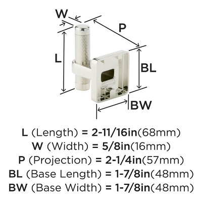 Polished Nickel Single Prong Wall Mounted Robe Hook