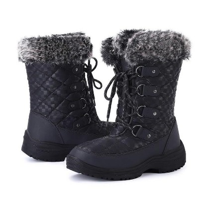Women's Snow Boots, Women Waterproof Mid Calf, Anti-slip Outdoor Warm ...