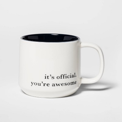 16oz Stoneware You're Awesome Mug Cream - Threshold™