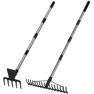 Walensee 2-Piece Garden Hand Tools Set, 2 in 1 Hoe Garden Tool & 5.4FT Bow Rake - 1 of 4
