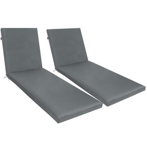 2PCS Set Outdoor Lounge Chair Cushion Replacement Patio Funiture Seat Cushion Chaise Lounge Cushion-grey - 1 of 4