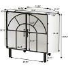 Acekool Corner Cabinet, 2-Door Sideboard with Metal Frame and 2-Tier Shelves, Storage Organizer for Living Room, Kitchen, Bedroom, Bathroom, White - 2 of 4