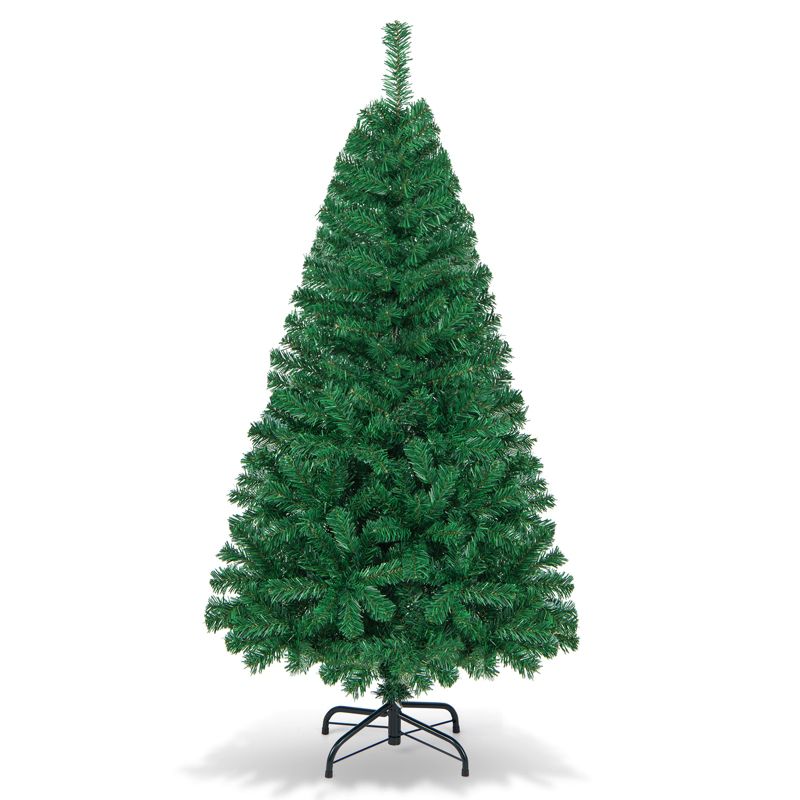 Tangkula 5/6/7/8ft Artificial Christmas Pine Tree Hinged PVC Branches with Solid Metal Legs, 1 of 11