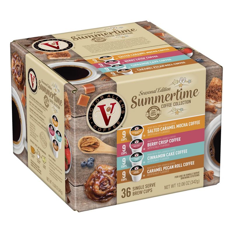 Victor Allen's Coffee Summertime Coffee Variety Pack, Medium Roast, 36 Count, Single Serve Coffee Pods for Keurig K-Cup Brewers, 1 of 12