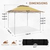 EAGLE PEAK 12x12 Pop up Canopy Tent with Auto Extending Awning 144 Square Feet Sun Shade, Beige - 3 of 4