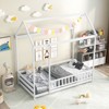 Infans Twin Size House Bed with Roof & Full-length Safety Guardrail Playhouse Bed Frame - 3 of 4