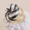 SOHI Women's Onyx Black:Chalk White The Candy Swirl Statement Ring - 2 of 4