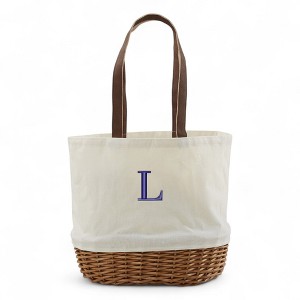 Personalization Mall Initial Embroidered Picnic Basket Set - 1 of 4