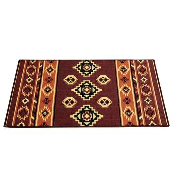 Collections Etc Aztec Printed Skid-Resistant Accent Rug