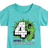 Girls' - Marvel - Hulk Incredible Birthday 4 Fitted Short Sleeve Graphic T-Shirt - 2 of 4