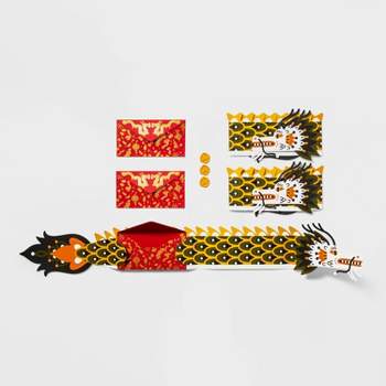 3ct Lunar New Year Red Dragon Accordion Envelope Pack