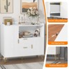 Buffet Cabinet with Drawers（of 2 set), 40" Sideboard Buffet Storage Cabinet with Shelves and Doors - 4 of 4
