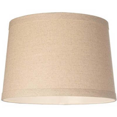 Natural Burlap Medium Drum Lamp Shade with Chrome Spider Fitting