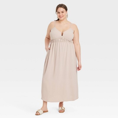 Women's Best Ever Maxi A-Line Dress - A New Day™ Taupe 3X