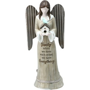 Pavilion Gift Company - Family - 7.5" Angel Holding Birdhouse  - Decorative Objects - 1 of 4