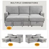 Okak Luxury U-Shaped Sectional Sofa Couch with Hidden Storage Box, 3 Seat Upholstered Sofa W/2 Cup Holder,USB Port for Living Room,Apartment - 4 of 4