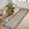 Flora Area Rug Washable Botanical Flower Living Room Rugs Non Slip Soft Low Pile Thin Indoor Bedroom Runners Floor Carpet - 2 of 4