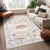 Washable Vintage Medallion Rug Non Slip Low Pile Rug Soft Retro Throw Floor Cover Foldable Indoor Carpet for Living Room Bedroom Playroom Nursery - 2 of 4