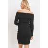 Hello Miz Women's Ribbed Off Shoulder Long Sleeve Bodycon Maternity Dress - 3 of 4