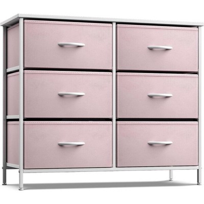 Sorbus 6 Drawers Dresser- Storage Unit with Steel Frame, Wood Top, Fabric Bins - for Bedroom, Closet, Office and more