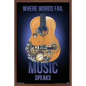 Trends International Music Speaks Framed Wall Poster Prints - 1 of 4
