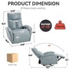 CENGHU Leather Swivel and Rocker Power Recliner Chair with Lumbar Support, Max Swivel Degree 270, Sofa Chair with USB and Type-C Ports - 3 of 4
