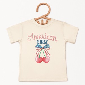 The Juniper Shop American Girly Cherries Coquette Toddler Short Sleeve Tee - 1 of 4