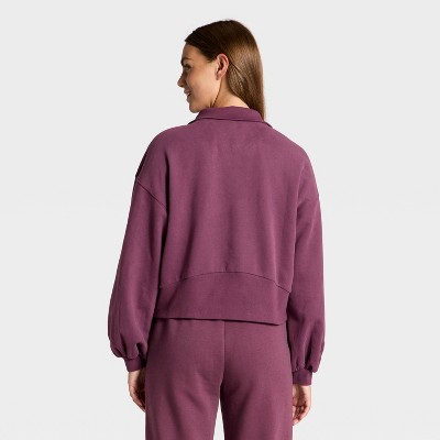 Women's Henley French Terry Sweatshirt - JoyLab | eBay