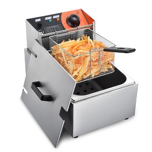 Wechef 2500W 12L Electric Countertop Deep Fryer Stainless Steel Single Tank Commercial Basket French Fry Restaurant - 1 of 4