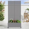47" H×47"W Dovelina Gray Metal Planter Box with Trellis Privacy Screen for Patio - 2 of 4