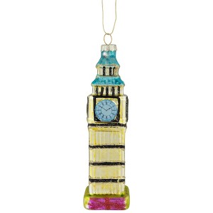 Northlight 5.5" Golden Big Ben Glittered Glass Christmas Hanging Ornament - 1 of 4